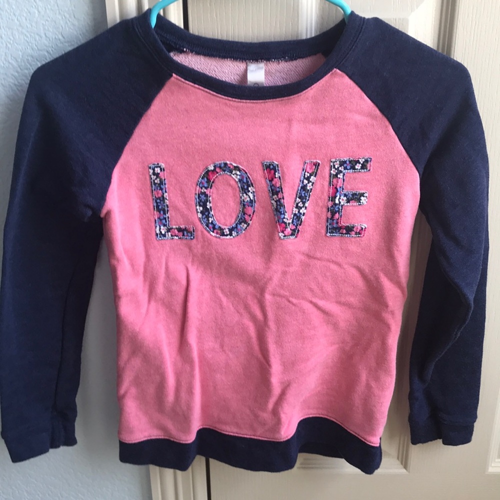 women/girls pink and blue sweatshirt